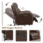 Fauteuil inclinable électrique Spruce & Spring avec appuie-tête électrique et ports de chargement