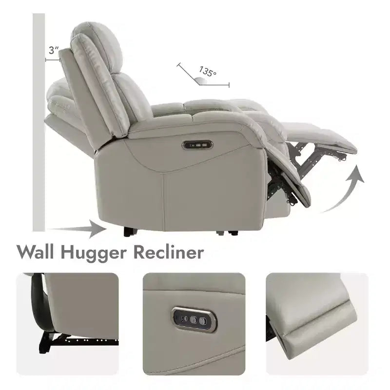 Fauteuil inclinable électrique Spruce & Spring avec appuie-tête électrique et ports de chargement