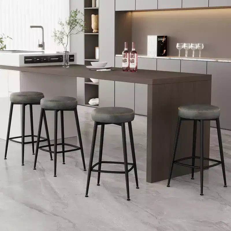 Dyonery Set di 2 Sgabelli da Bar, Altezza 67 cm, Moderni Girevoli di Metà Secolo con Schienale, Base in Metallo, Ecopelle - Verde