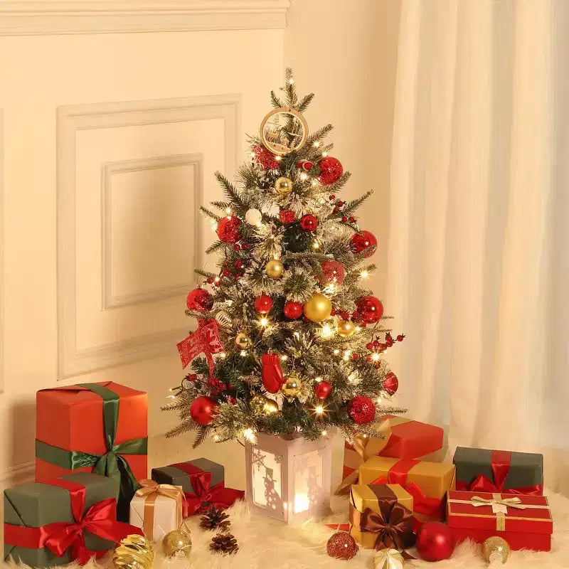 Albero da tavolo floccato Acekool da 90 cm: atmosfera stagionale istantanea con illuminazione wireless