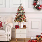 Albero da tavolo floccato Acekool da 90 cm: atmosfera stagionale istantanea con illuminazione wireless
