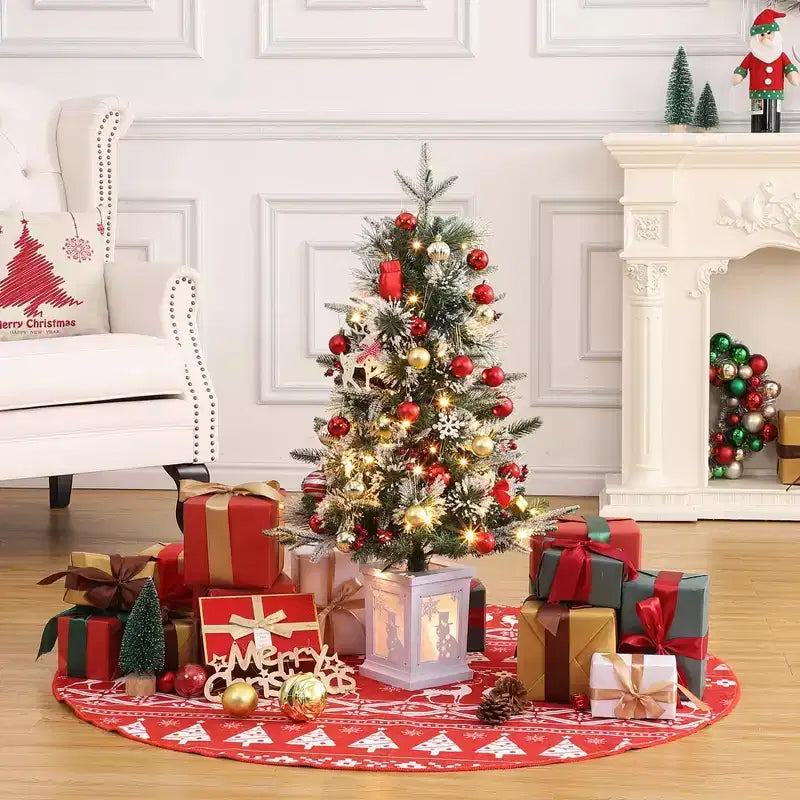 Albero da tavolo floccato Acekool da 90 cm: atmosfera stagionale istantanea con illuminazione wireless