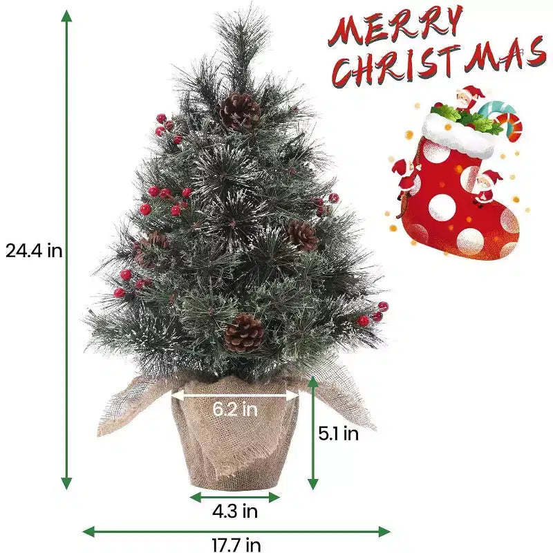 Albero da tavolo floccato Acekool da 90 cm: atmosfera stagionale istantanea con illuminazione wireless