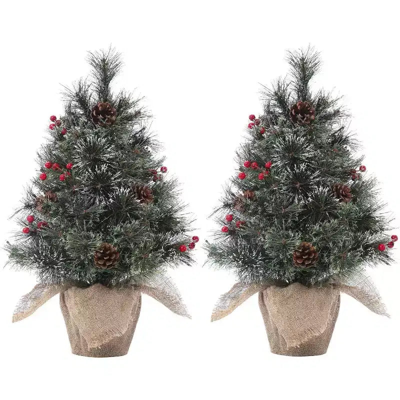 Albero da tavolo floccato Acekool da 90 cm: atmosfera stagionale istantanea con illuminazione wireless