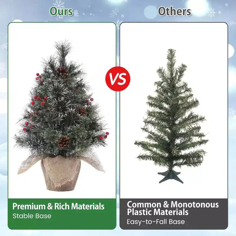 Albero da tavolo floccato Acekool da 90 cm: atmosfera stagionale istantanea con illuminazione wireless