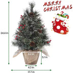 Albero da tavolo floccato Acekool da 90 cm: atmosfera stagionale istantanea con illuminazione wireless