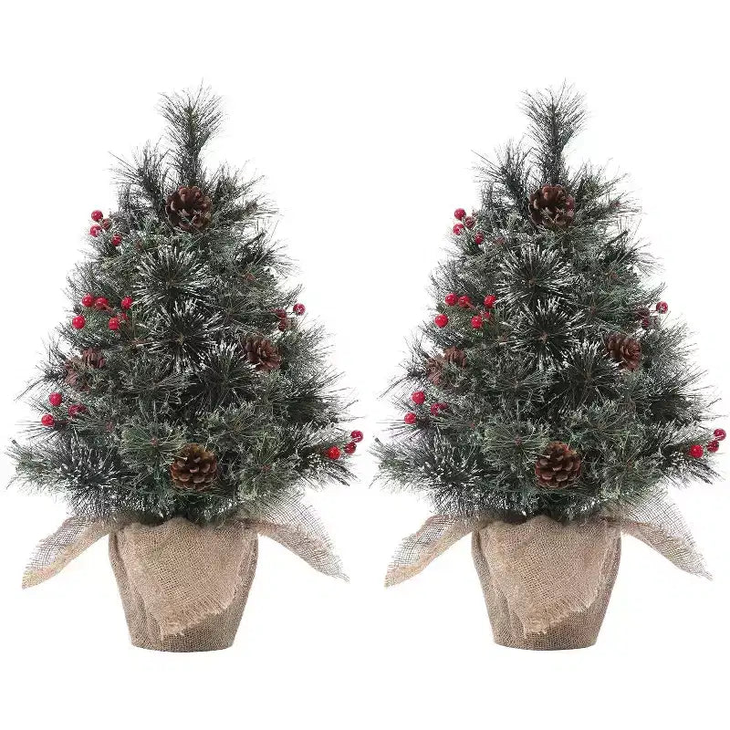 Albero da tavolo floccato Acekool da 90 cm: atmosfera stagionale istantanea con illuminazione wireless
