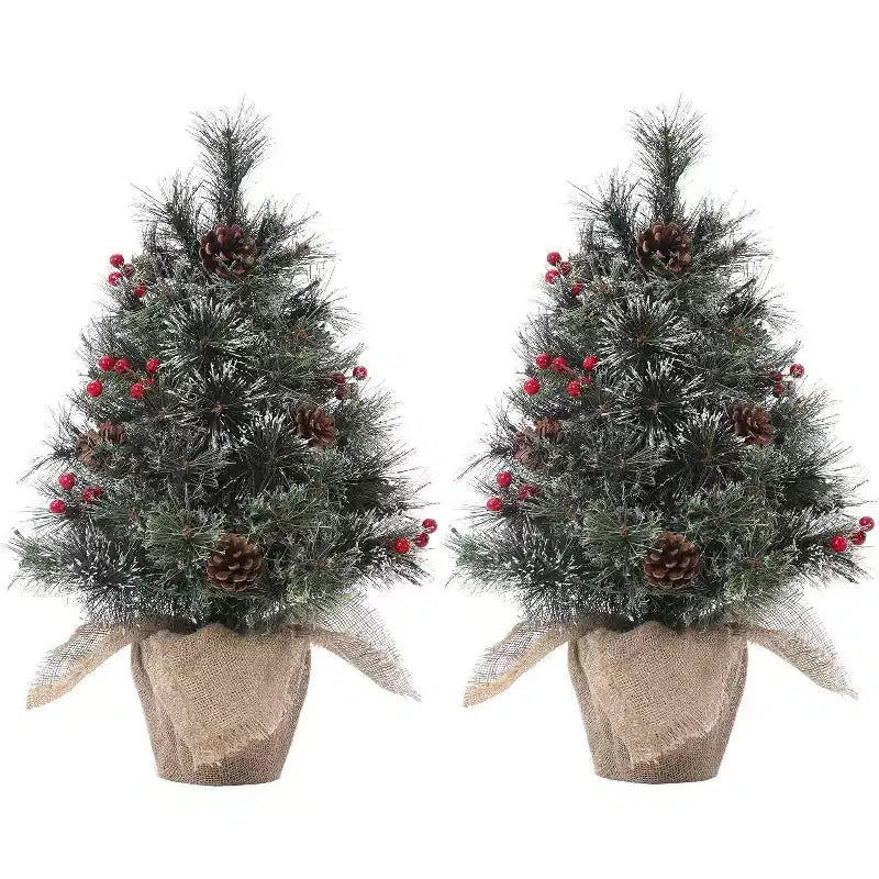 Albero da tavolo floccato Acekool da 90 cm: atmosfera stagionale istantanea con illuminazione wireless