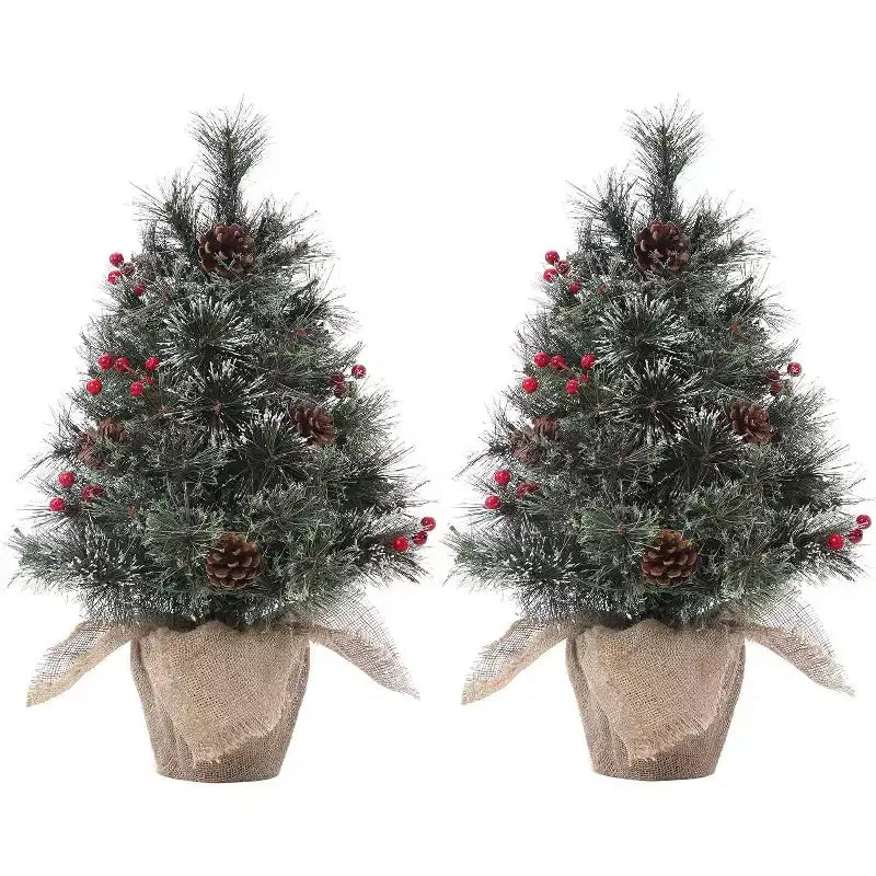 Albero da tavolo floccato Acekool da 90 cm: atmosfera stagionale istantanea con illuminazione wireless
