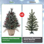 Albero da tavolo floccato Acekool da 90 cm: atmosfera stagionale istantanea con illuminazione wireless