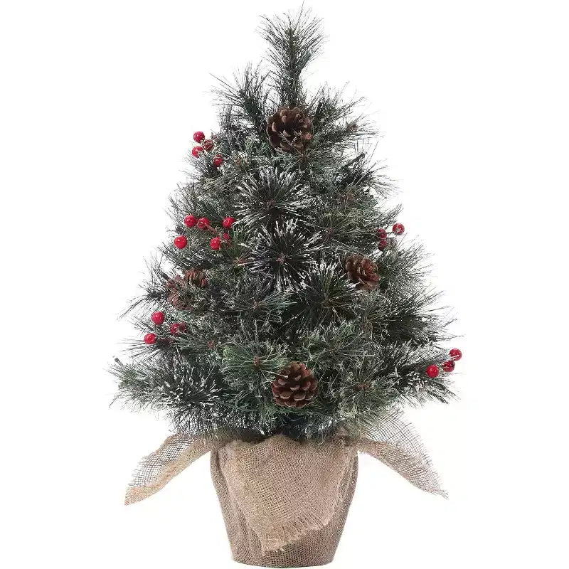 Albero da tavolo floccato Acekool da 90 cm: atmosfera stagionale istantanea con illuminazione wireless