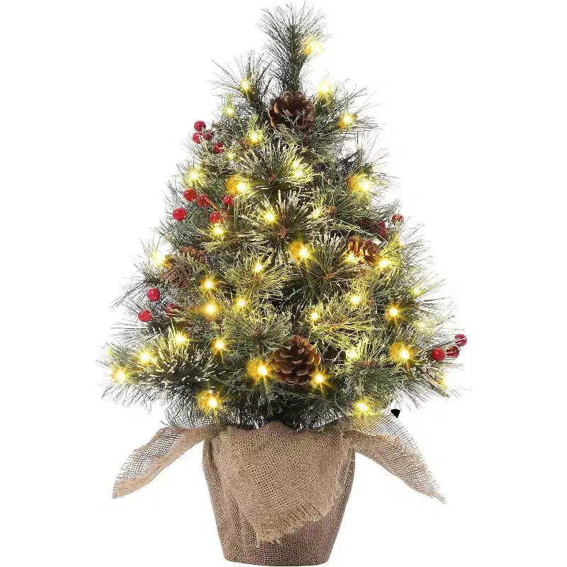 Albero da tavolo floccato Acekool da 90 cm: atmosfera stagionale istantanea con illuminazione wireless