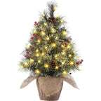 Albero da tavolo floccato Acekool da 90 cm: atmosfera stagionale istantanea con illuminazione wireless