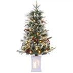 Albero da tavolo floccato Acekool da 90 cm: atmosfera stagionale istantanea con illuminazione wireless