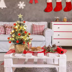 Albero da tavolo floccato Acekool da 90 cm: atmosfera stagionale istantanea con illuminazione wireless