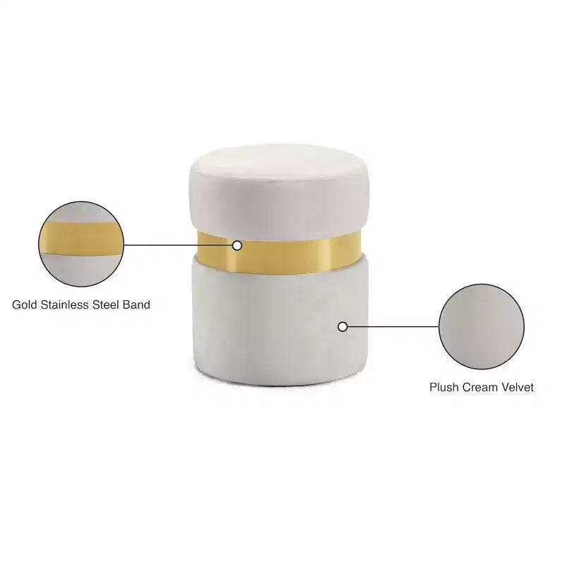 Meridian Furniture, Pouf/Sgabello Hailey in Velluto