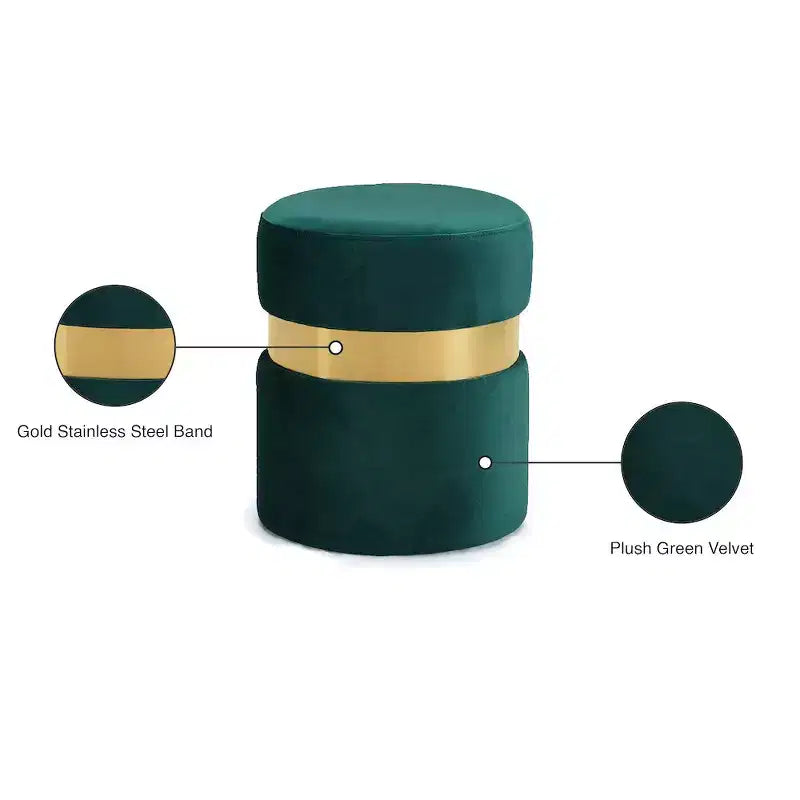 Meridian Furniture, Pouf/Sgabello Hailey in Velluto