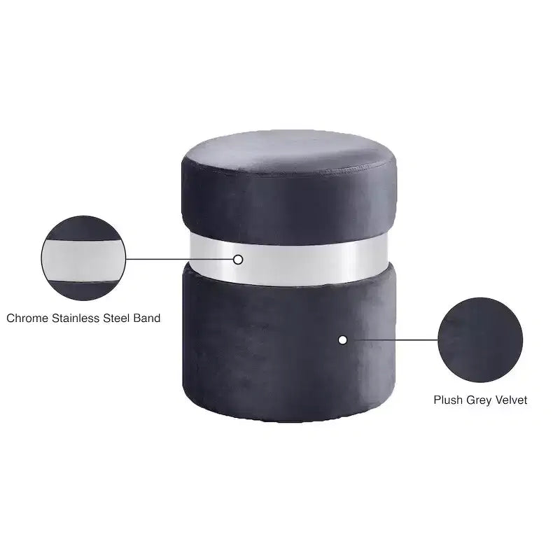 Meridian Furniture, Pouf/Sgabello Hailey in Velluto