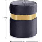 Meridian Furniture, Pouf/Sgabello Hailey in Velluto
