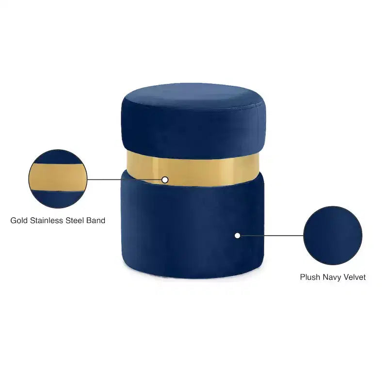 Meridian Furniture, Pouf/Sgabello Hailey in Velluto