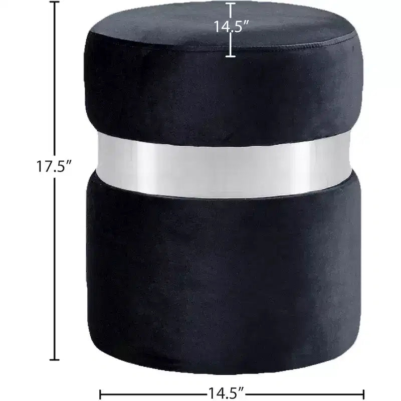Meridian Furniture, Pouf/Sgabello Hailey in Velluto