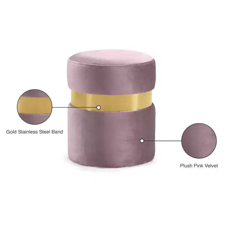 Meridian Furniture, Pouf/Sgabello Hailey in Velluto