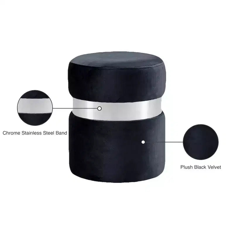 Meridian Furniture, Pouf/Sgabello Hailey in Velluto
