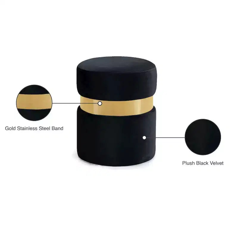 Meridian Furniture, Pouf/Sgabello Hailey in Velluto
