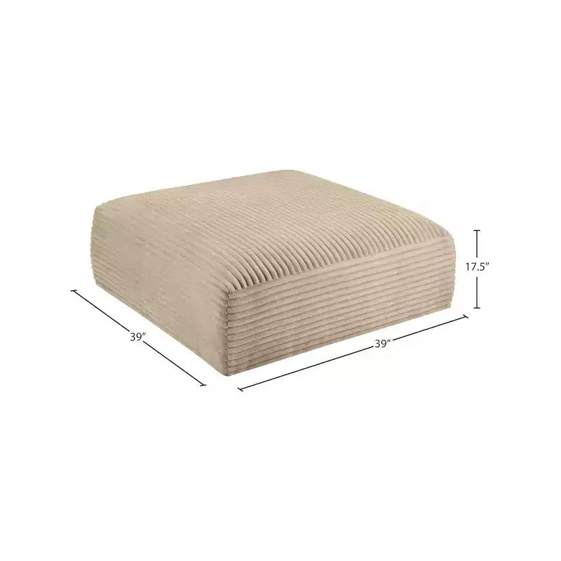 Meridian Furniture, Pouf in tessuto performante a coste shaggy