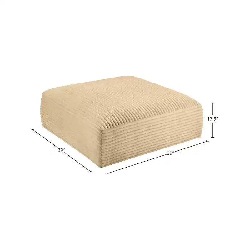 Meridian Furniture, Pouf in tessuto performante a coste shaggy
