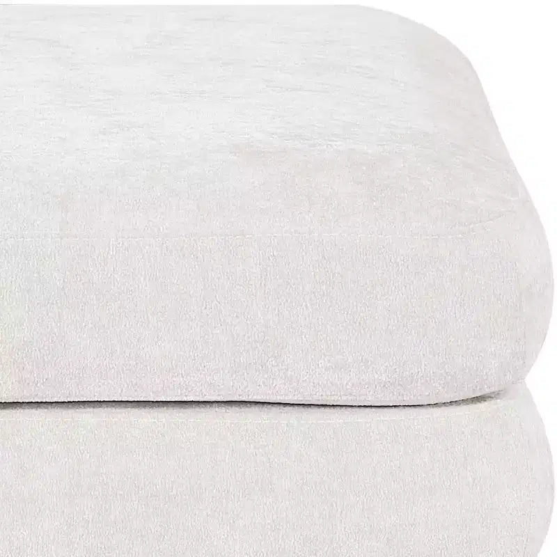 Meridian Furniture, Pouf Modulare Modulare Rivestito in Tessuto Chenille Stellar