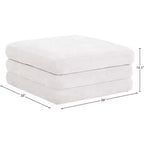 Meridian Furniture, Pouf Modulare Modulare Rivestito in Tessuto Chenille Stellar
