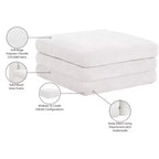 Meridian Furniture, Pouf Modulare Modulare Rivestito in Tessuto Chenille Stellar