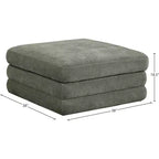 Meridian Furniture, Pouf Modulare Modulare Rivestito in Tessuto Chenille Stellar