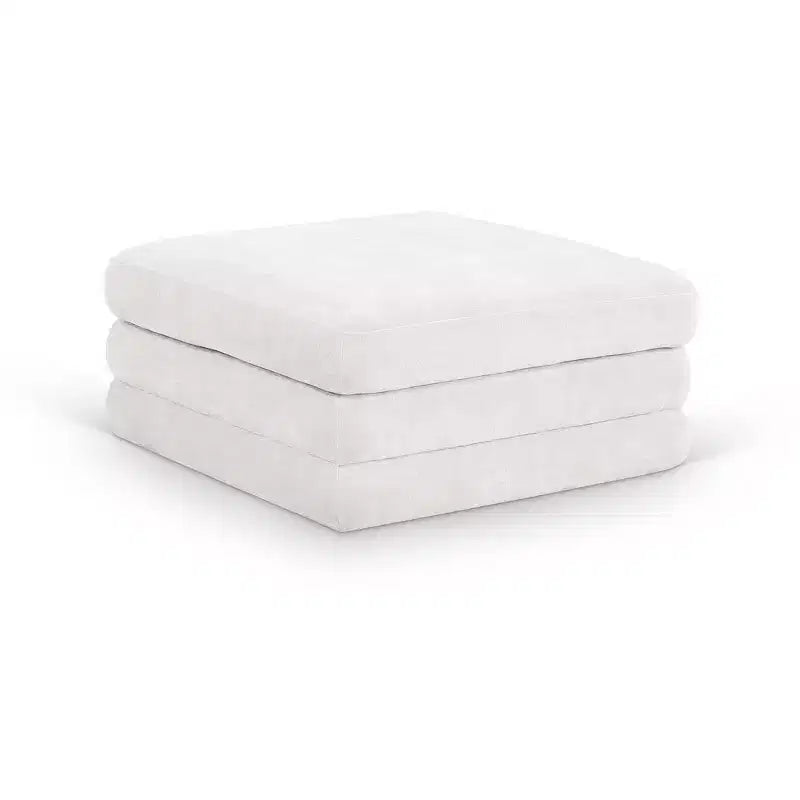 Meridian Furniture, Pouf Modulare Modulare Rivestito in Tessuto Chenille Stellar