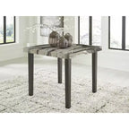 Tavolo da pranzo quadrato ad altezza bancone Signature Design by Ashley Zendalia - piano effetto marmo scuro e beige, 4 posti