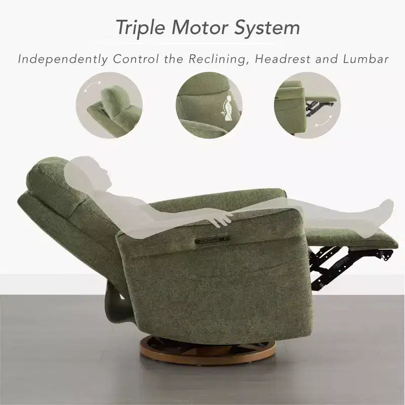 Poltrona reclinabile girevole elettrica triplo-motore Spruce & Spring per cameretta