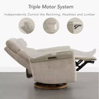 Poltrona reclinabile girevole elettrica triplo-motore Spruce & Spring per cameretta