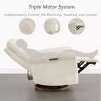 Poltrona reclinabile girevole elettrica triplo-motore Spruce & Spring per cameretta