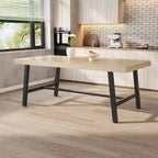 Tavolo da pranzo da 71 pollici per 6-10 persone, tavolo da cucina rettangolare moderno in stile rustico, con piedini regolabili e robusta struttura in metallo, per sala da pranzo, soggiorno, senza sedie