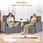 Poltrona oversize CLIHOME con pouf contenitore, poltrona accentata ampia, poltrona da lettura imbottita in stile Mid-Century, divano con seduta profonda