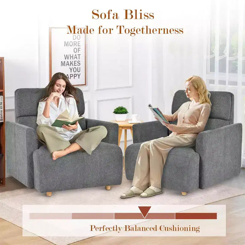 Poltrona oversize CLIHOME con pouf contenitore, poltrona accentata ampia, poltrona da lettura imbottita in stile Mid-Century, divano con seduta profonda