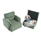Poltrona oversize CLIHOME con pouf contenitore, poltrona accentata ampia, poltrona da lettura imbottita in stile Mid-Century, divano con seduta profonda