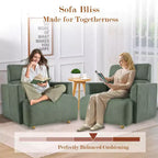 Poltrona oversize CLIHOME con pouf contenitore, poltrona accentata ampia, poltrona da lettura imbottita in stile Mid-Century, divano con seduta profonda