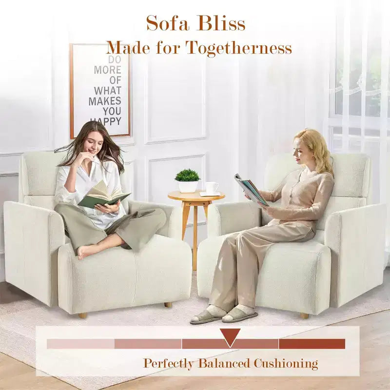 Poltrona oversize CLIHOME con pouf contenitore, poltrona accentata ampia, poltrona da lettura imbottita in stile Mid-Century, divano con seduta profonda