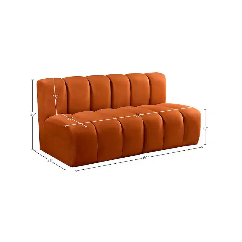Meridian Furniture, divano modulare in velluto Arc