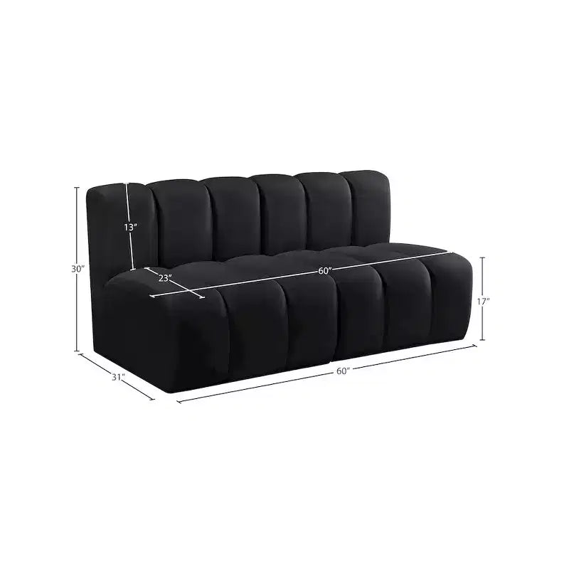 Meridian Furniture, divano modulare in velluto Arc
