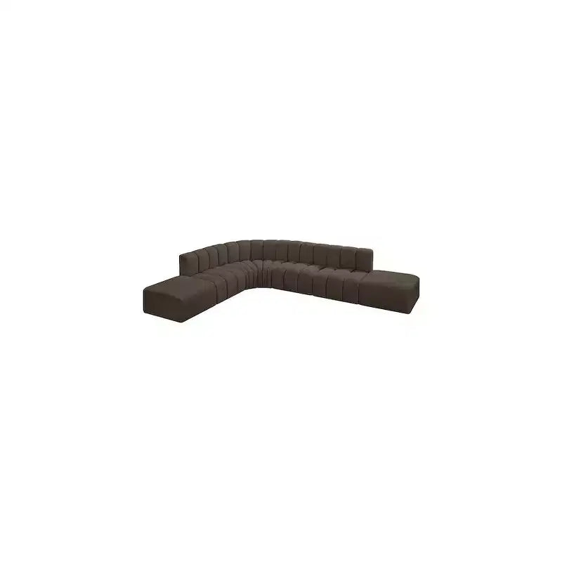 Divano componibile Meridian Furniture Arc in tessuto bouclé marrone