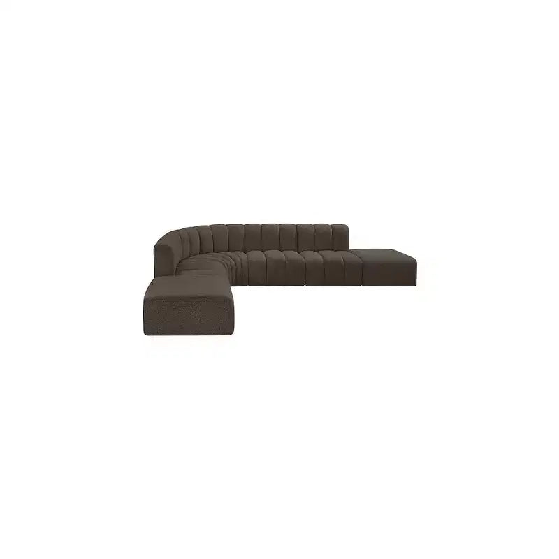 Divano componibile Meridian Furniture Arc in tessuto bouclé marrone