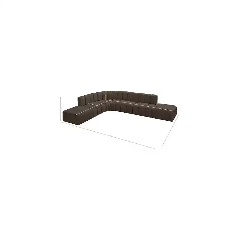 Divano componibile Meridian Furniture Arc in tessuto bouclé marrone